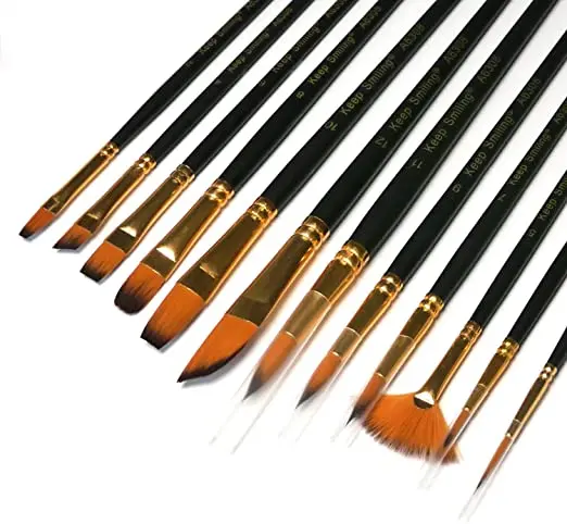 Picture of Keep Smiling Artist Paint Brush Mix Set of 12 Pcs
