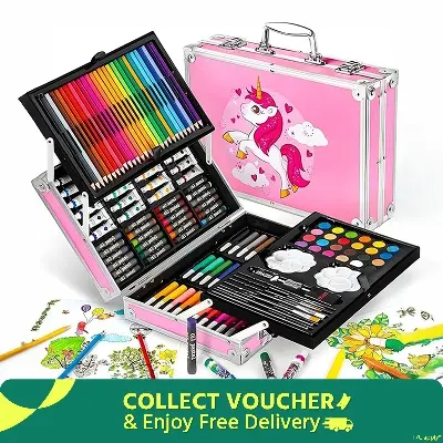 Picture of 145-Piece Art Set Art for Drawing, Painting Great Gift for Children , for students, and Artists Unicorn Color Set