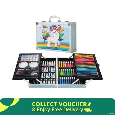 Picture of 145-Piece Art Set Art for Drawing, Painting Great Gift for Children , for students, and Artists Unicorn Color Set
