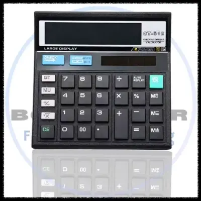 Picture of Calculator Ct-512 Large Display Black - 12 Digits - Dual Power - Color Family Black Desktop & Official Calculator Material Plastic