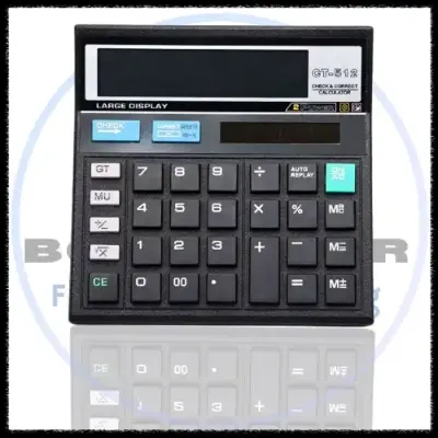 Picture of Calculator Ct-512 Large Display Black - 12 Digits - Dual Power - Color Family Black Desktop & Official Calculator Material Plastic