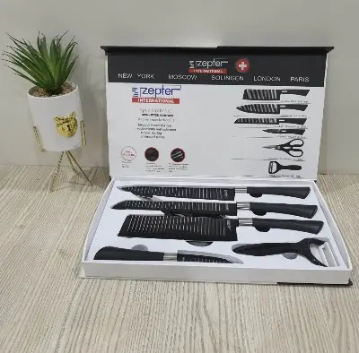 Picture of ZEPTER 6 PC Knife Set for Kitchen Knife Blade Knife Set for Kurbani Kitchen Cooking Knives Steak Knives
