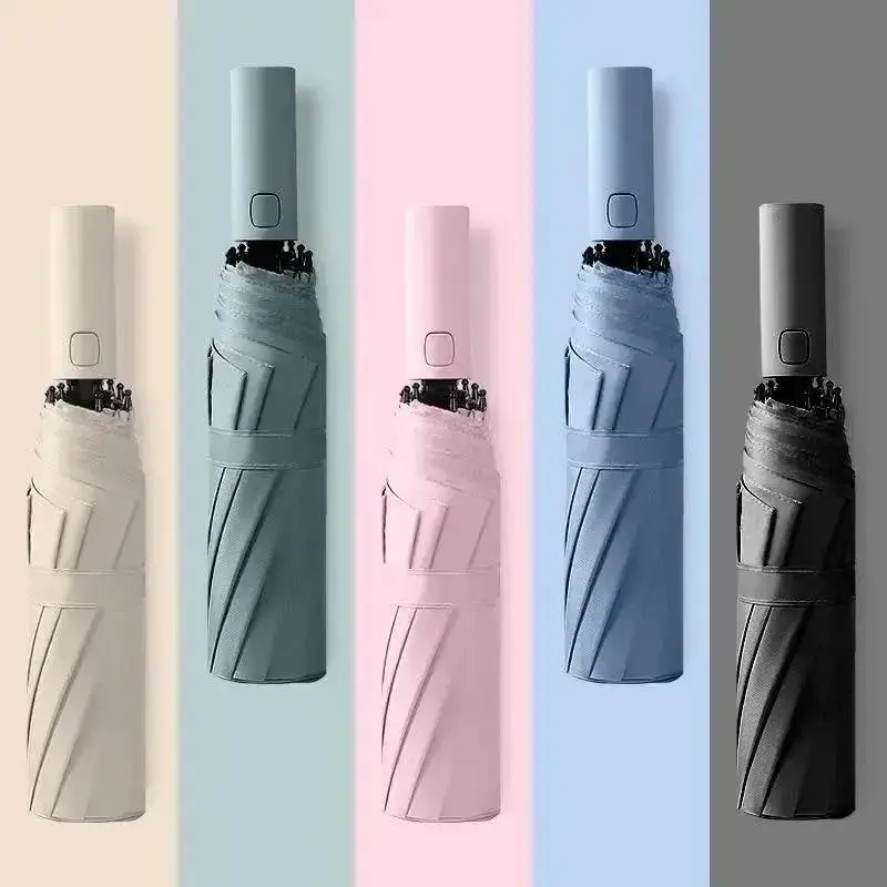 Picture of 10Ribs Windproof Automatic Smart High Quality Umbrella Rain 3Fold Portable Long Handle Business Umbrellas Outdoor Travel Camping