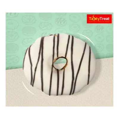 Picture of Donut White chocolate & Black zig