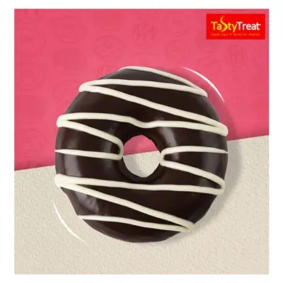 Picture of Donut Black chocolate & White zig