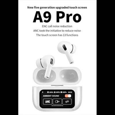 Picture of A9 Pro Touch Screen ANC Wireless Earphones TWS Noise Cancelling Earbud Bluetoth 5.3 Long Battery life HiFi Tone Quality