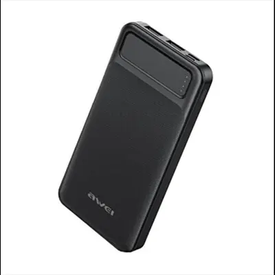Picture of Awei P6K 20000mAh Fast Charging Dual USB Port Powerbank Micro USB and Type C Input Power Bank Black