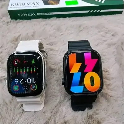Picture of KW19 max 2.5D Curve Infinity Full HD IPS Display multicoloured double strap apple watch Series 9 watch for men women children