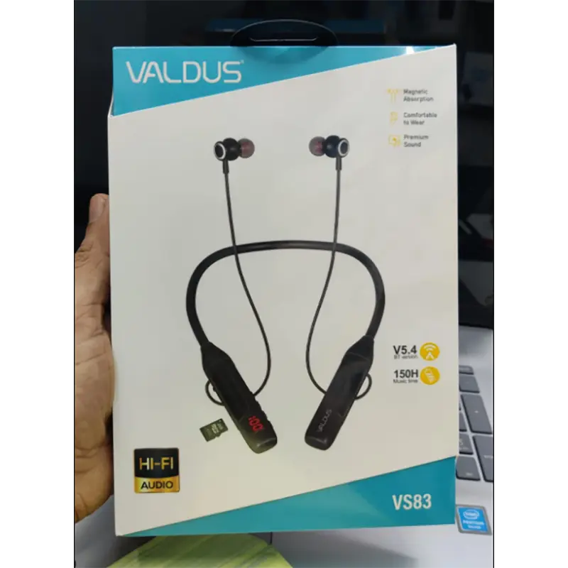 Picture of VALDUS VS83 Premium Neckband Supports Extra Memory card and upto 150 hours of Music