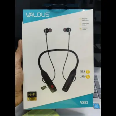 Picture of VALDUS VS83 Premium Neckband Supports Extra Memory card and upto 150 hours of Music