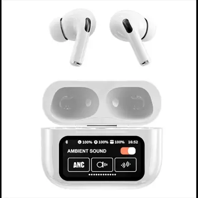 Picture of A9 Pro Touch Screen ANC Wireless Earphones TWS Noise Cancelling Earbud Bluetoth 5.3 Long Battery life HiFi Tone Quality