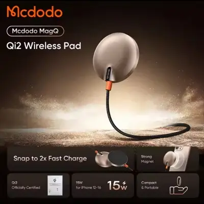 Picture of Mcdodo CH-286 MagQ Qi2 Magnetic 15W Wireless Charger Aluminum Alloy Ultra Thin Fast Charging
