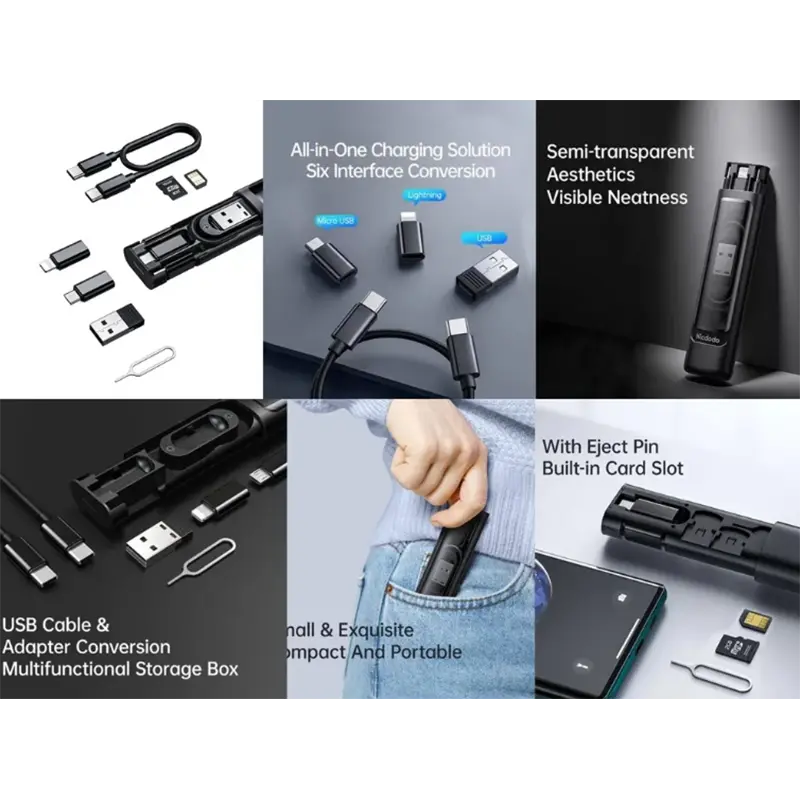 Picture of Mcdodo WF-172 USB Cable & Adapter Conversion Multifunctional Storage Box - Black