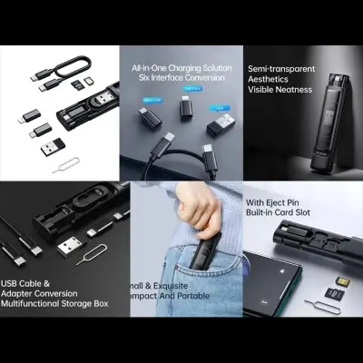 Picture of Mcdodo WF-172 USB Cable & Adapter Conversion Multifunctional Storage Box - Black