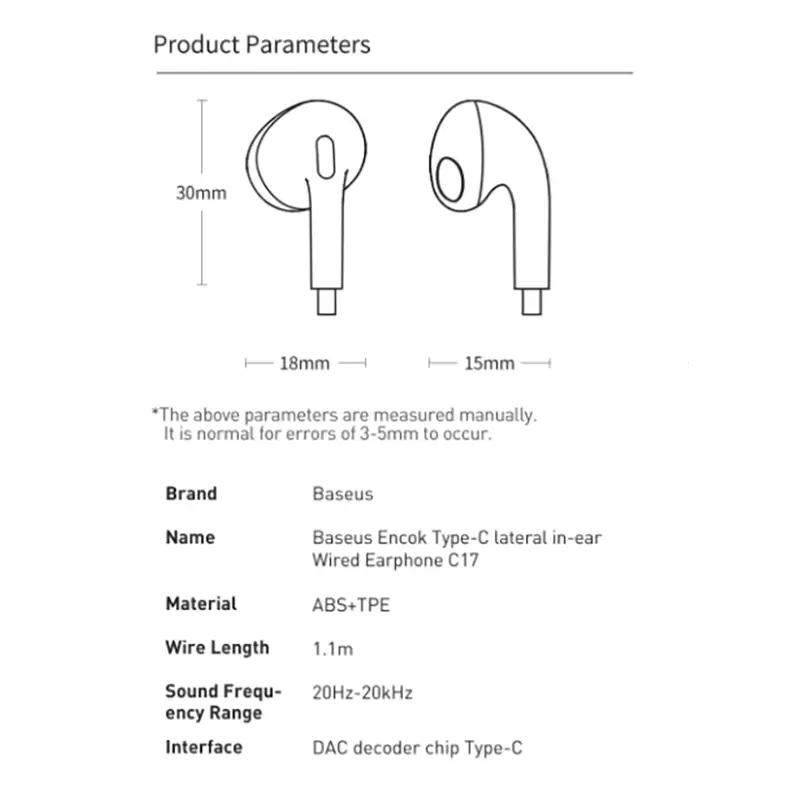 Picture of Encok C17 Type-C Wired In-ear Earphone - Headphone