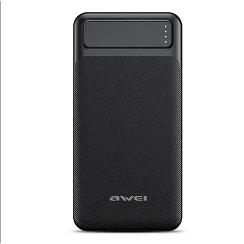 Picture of Awei P6K 20000mAh Fast Charging Dual USB Port Powerbank Micro USB and Type C Input Power Bank Black