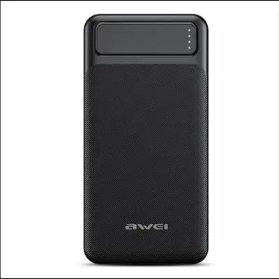 Picture of Awei P6K 20000mAh Fast Charging Dual USB Port Powerbank Micro USB and Type C Input Power Bank Black