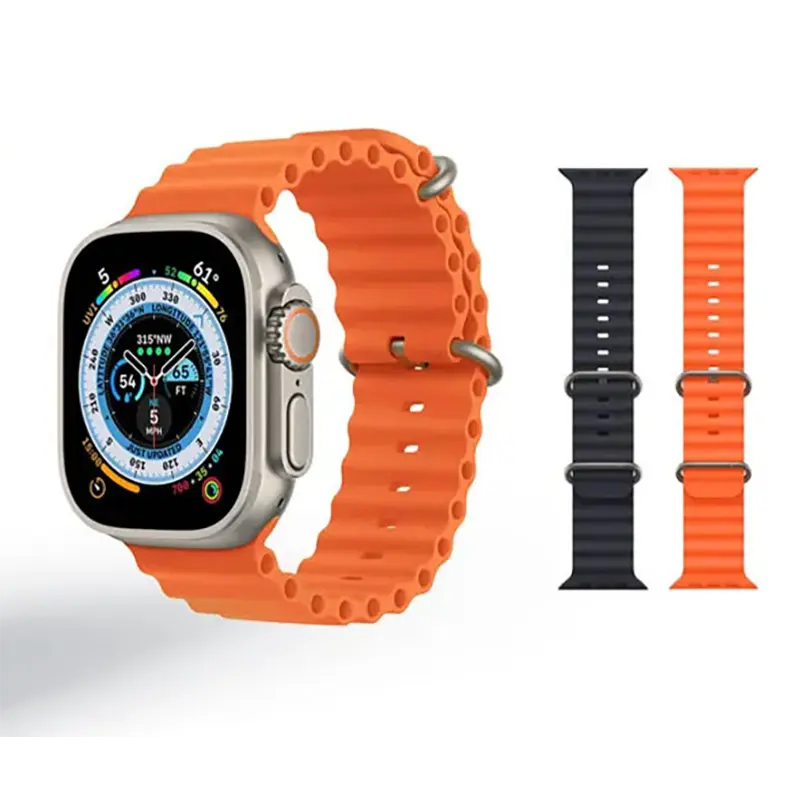 Picture of KW19 max 2.5D Curve Infinity Full HD IPS Display multicoloured double strap apple watch Series 9 watch for men women children