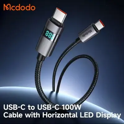 Picture of Mcdodo 561/657 Charging Power Display Data Cables USB-C 1.2M High Power Safe E-Mark Chip PD 100W USB Type C Cable