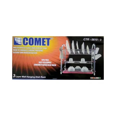 Picture of Comet 3 Layer Wall Hanging Dish Rack(Multicolor)