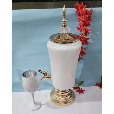 Picture of 7 Pcs Golden Glass Juice Dispenser & Glass Set3(Multicolor)
