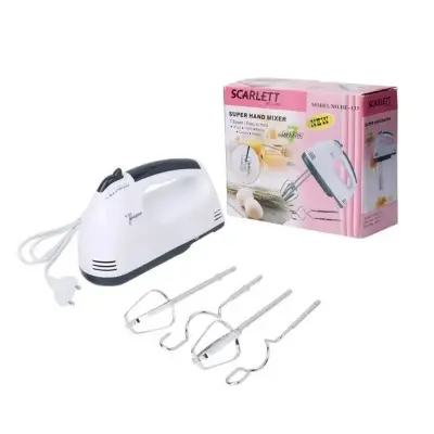 Picture of Scarlett HE-133 - Electric Egg Beater and Mixer for Cake Cream - White - Whisk, Mix, and Blend with Ease(White)