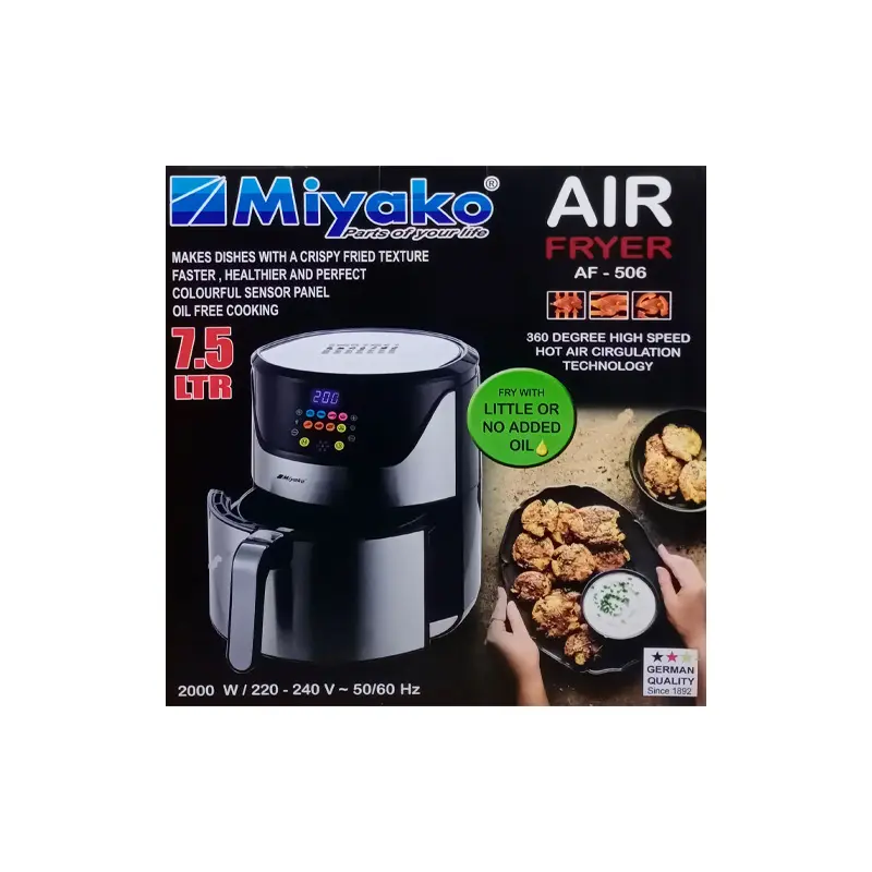 Picture of Miyako 7.5 Liter Air Fryer AF-506 Digital Touch Control Panel(Multicolor)
