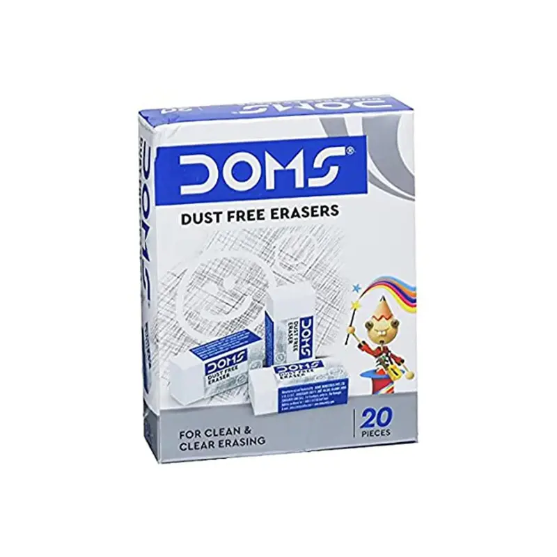 Picture of DOMS Non dust eraser 20 Pcs pack(White)
