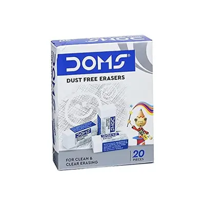 Picture of DOMS Non dust eraser 20 Pcs pack(White)