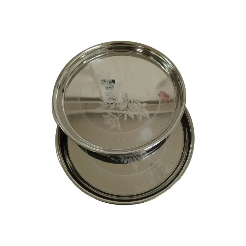 Picture of Stainless Steel High Quality 26cm Plate for Kitchen 1 pc(Silver)