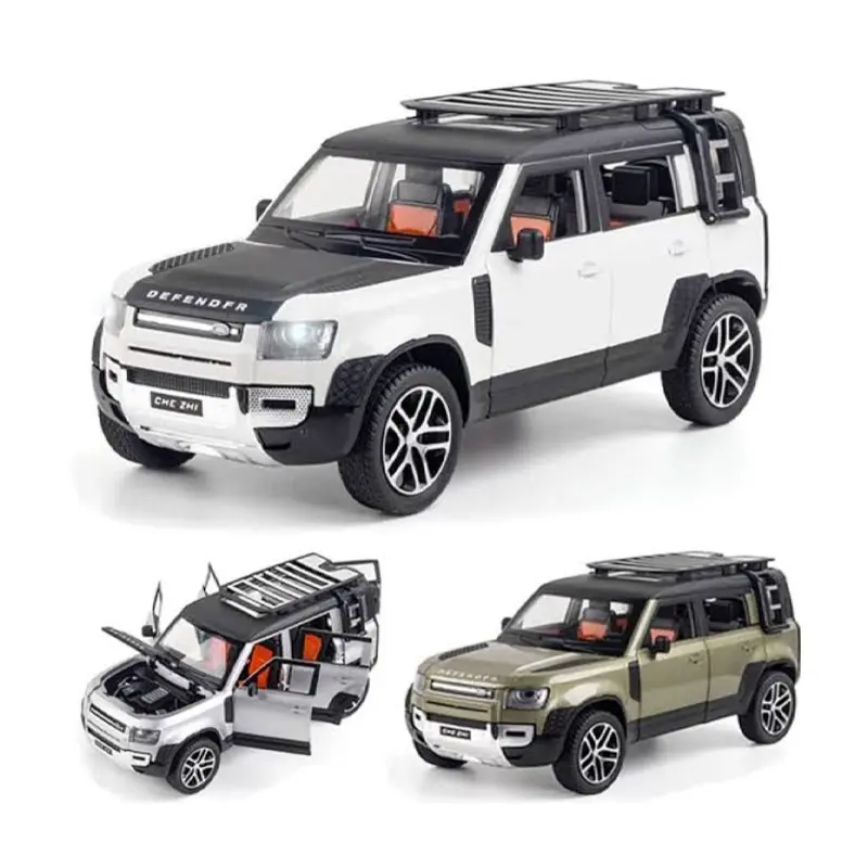 Picture of 1 PC 1:24 Landrover Defender Diecasts Alloy Car Luxurious Simulation Toy Vehicles Metal Car 6 Doors Open Model Car Sound Light Toys For Gift(Multicolor)