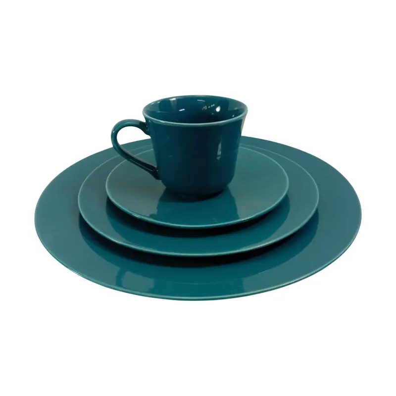 Picture of 36 pieces dinner set for gift and home decoration- 6 Dinner Plates, 6 Half Plates, 1 Rice Dish, 1 Curry serving bowl, 6 Soup Bowl, 6+6 coffee cup + saucer, 1 Tea Pot, 1 Milk Pot, 1 Sugar Pot, 1 Salt Shaker(Multicolor-GBW76RD)