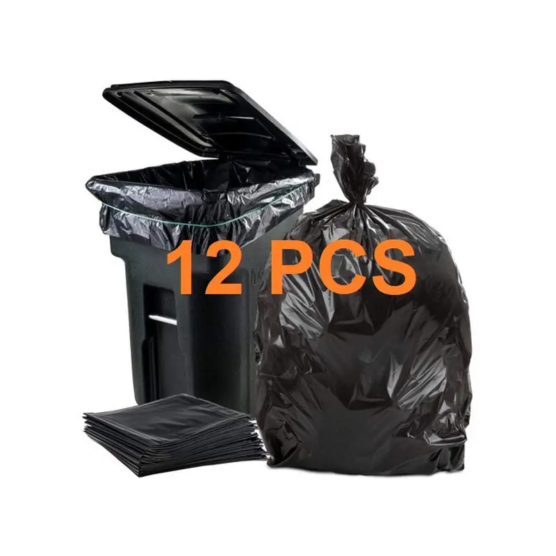 Picture of Black (30" X20") 12PCS Trash Bag / Poly Bag / Garbage Bag / Moyla Felar Bag / Polibag(Multicolor)