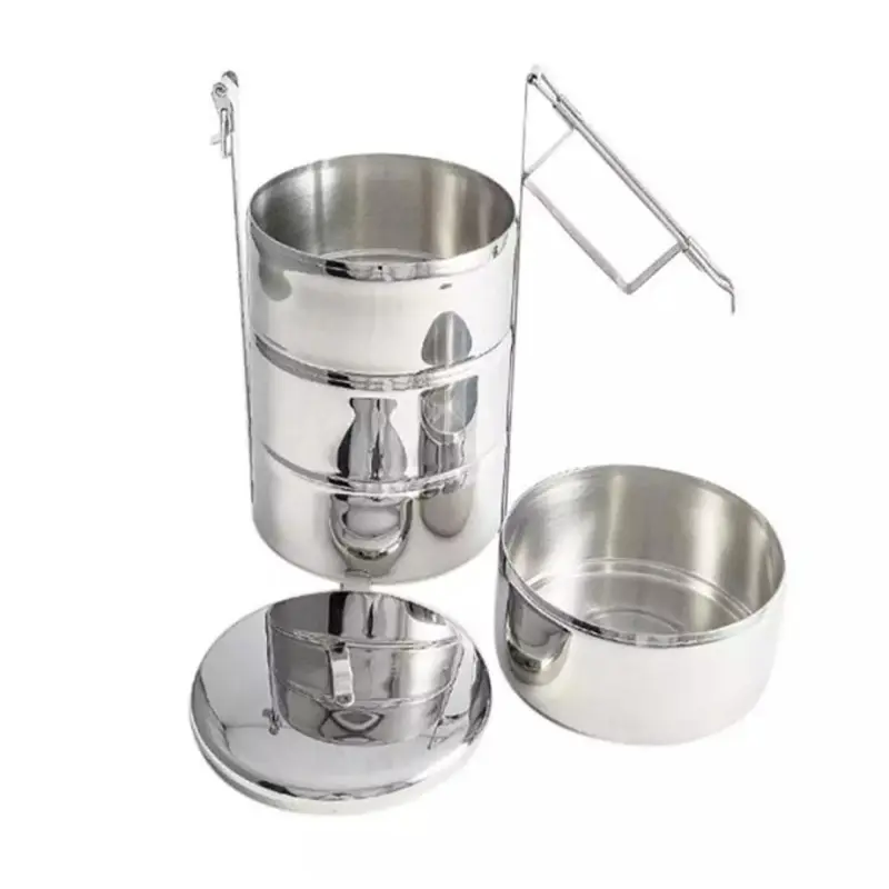 Picture of 4 Bowl Stainless Steel Food Carrier 18CM 304 FOOD GRADE(Silver4BOWL)