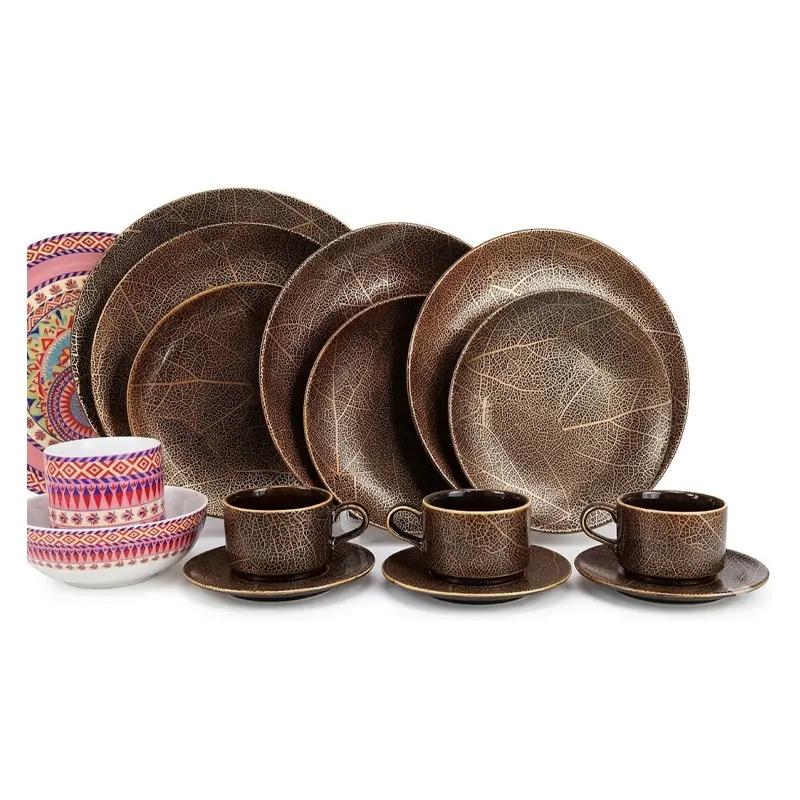 Picture of 32 Pieces Ariane Dinner Set Root Design (COLOR AS PER SUPPLY)(Multicolor)