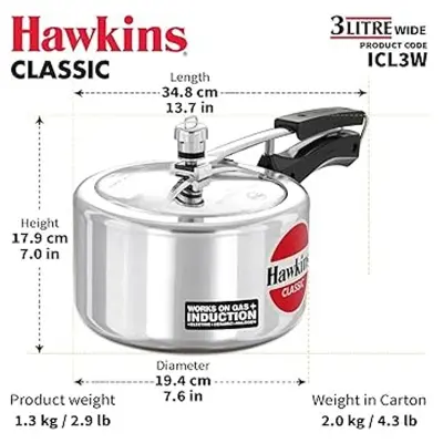 Picture of Hawkins IC Classic pressure cooker 3 Liter INDUCTION(Multicolor)