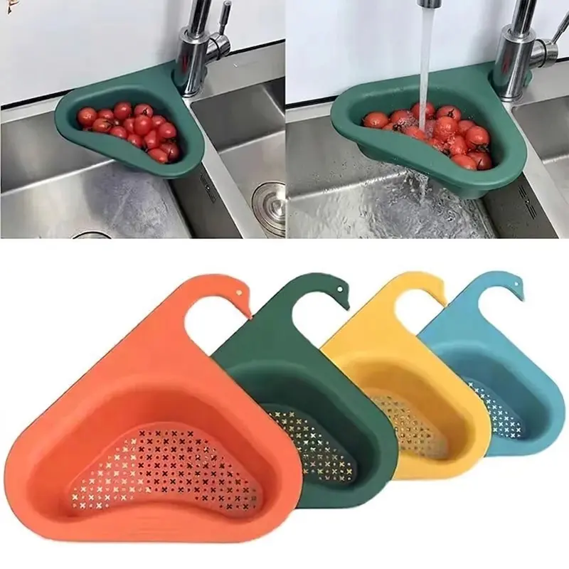 Picture of Multifunctional Drain Basket Swan Shaped Leftover Sink Strainer Sink Swan Drain Basket(Multicolor)