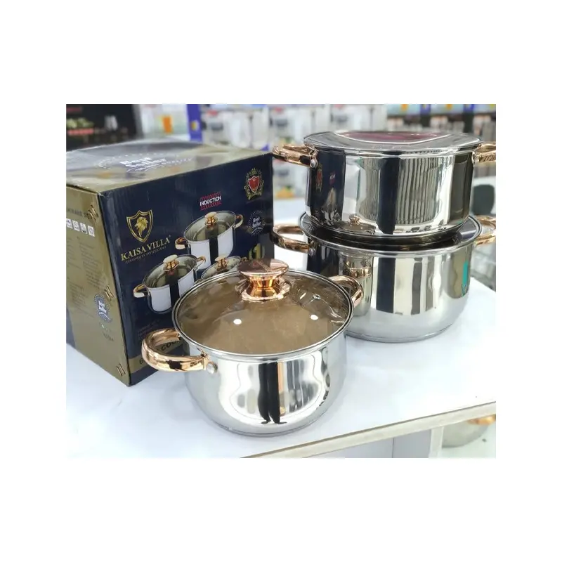 Picture of Kaisa Villa 6 Pcs Stainless Steel Cookware Set with Lid INDUCTION KV-2004(Multicolor)
