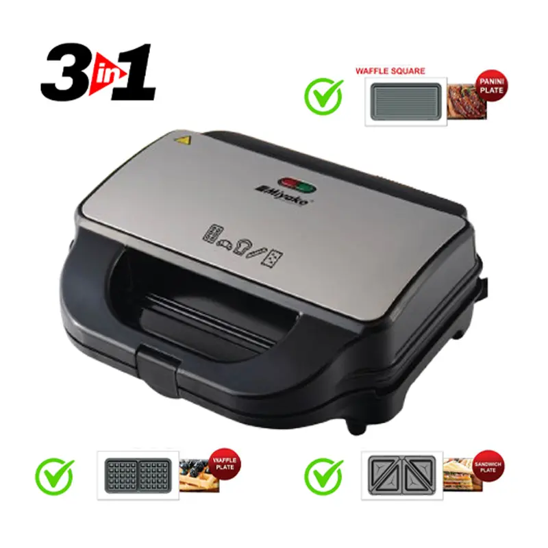 Picture of Miyako 3 In 1 Sandwich Maker SM-862-HY - Sandwich Plate, Grill Plate & Waffle Plate(Multicolor)