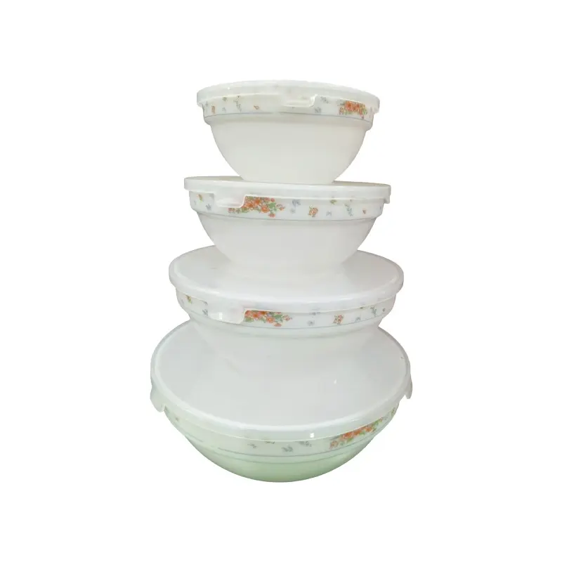 Picture of 4 pcs Pyrex Food Serving Container Bowl With Lid MULTI-COLOR(Multicolor)