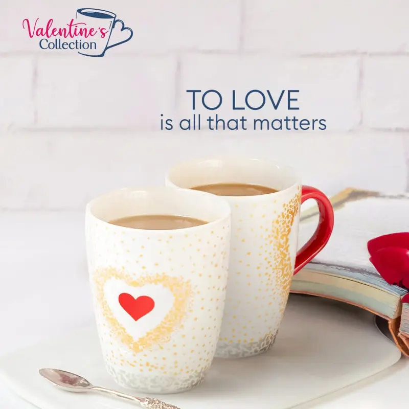 Picture of 2 Sprinkled Heart Mugs For Couple(Multicolor)