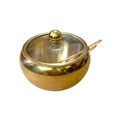 Picture of Stainless Steel Golden Apple Masala Box with glass lid(Multicolor)
