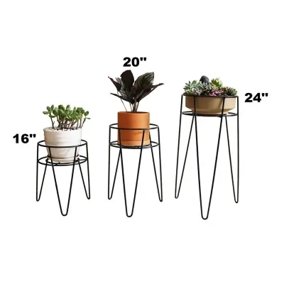 Picture of 3PC Metal Grill Rack Hanging Planter Pot 24, 20 & 16 Inches(Multicolor)
