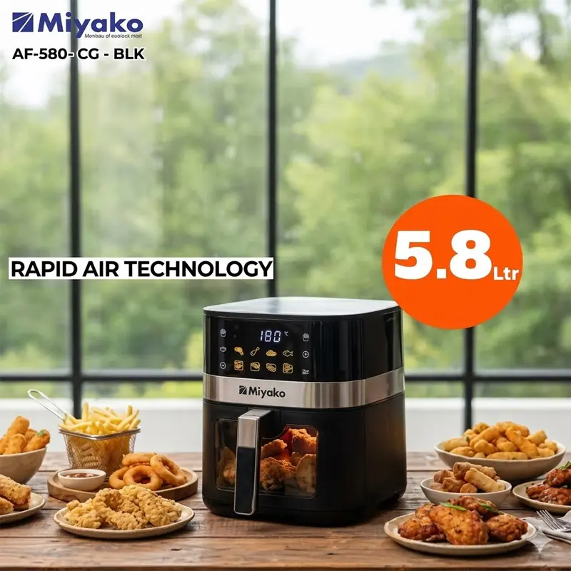 Picture of Miyako Air Fryer 5.8L 580 CG Air Fryer Healthy Cooking Without Oil Fast Cooking Prepare Meal Instantly for Urban Modern Lifestyle(Multicolor)