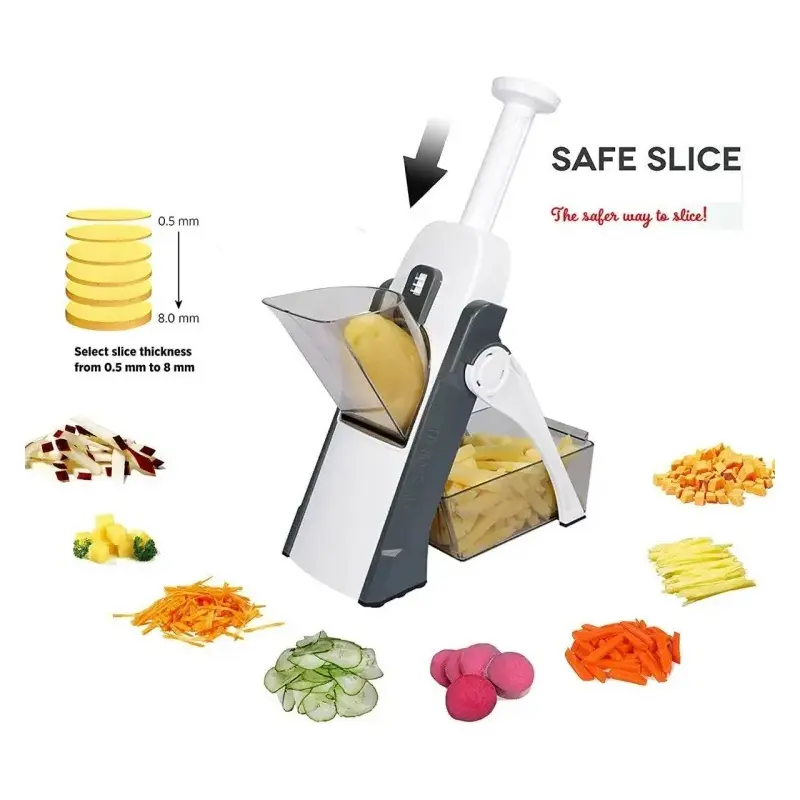 Picture of Spring Slicer Cutter 6 in 1 | Multifunctional high quality ABS Vegetable Slicer MULTIPLE COLOR(Multicolor)