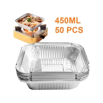 Picture of Aluminium Foil Container box 450ml 50 pcs(Multicolor)