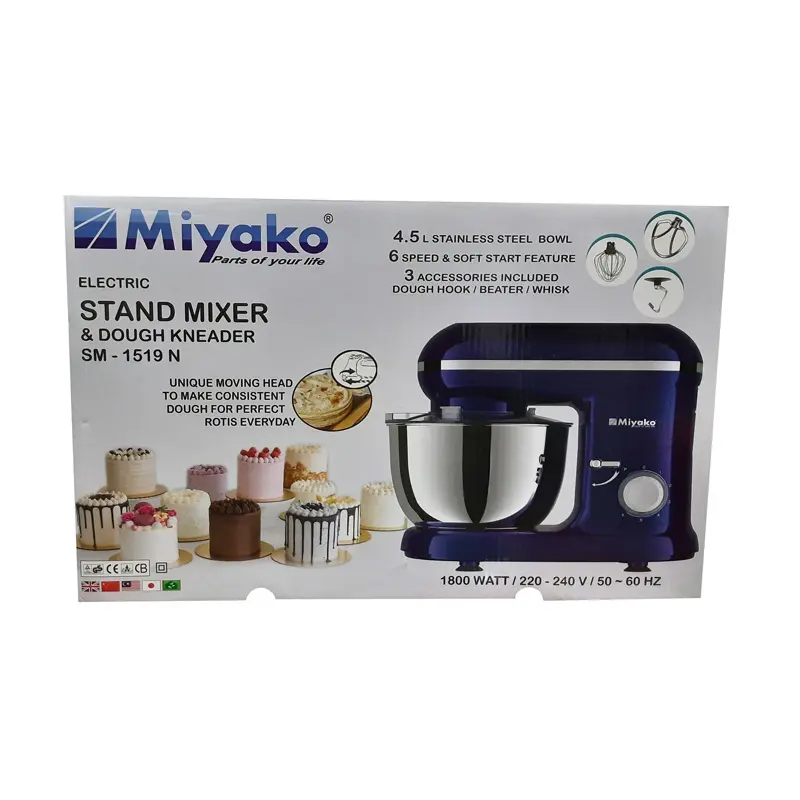 Picture of 4.5 Liter Miyako Electric Stand Mixer 1800Watt | SM-1519 N(Multicolor)