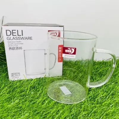 Picture of Deli Borosilicate Glass Coffee Mug with Colored Handle 450ML GPB19(Multicolor)