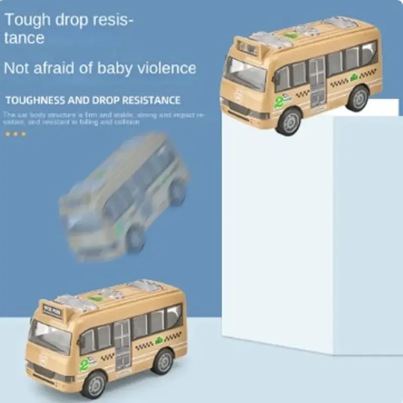 Picture of 4 Pcs Baby bus car toy set for boy or girl inertial fall-resistant bus(Multicolor)