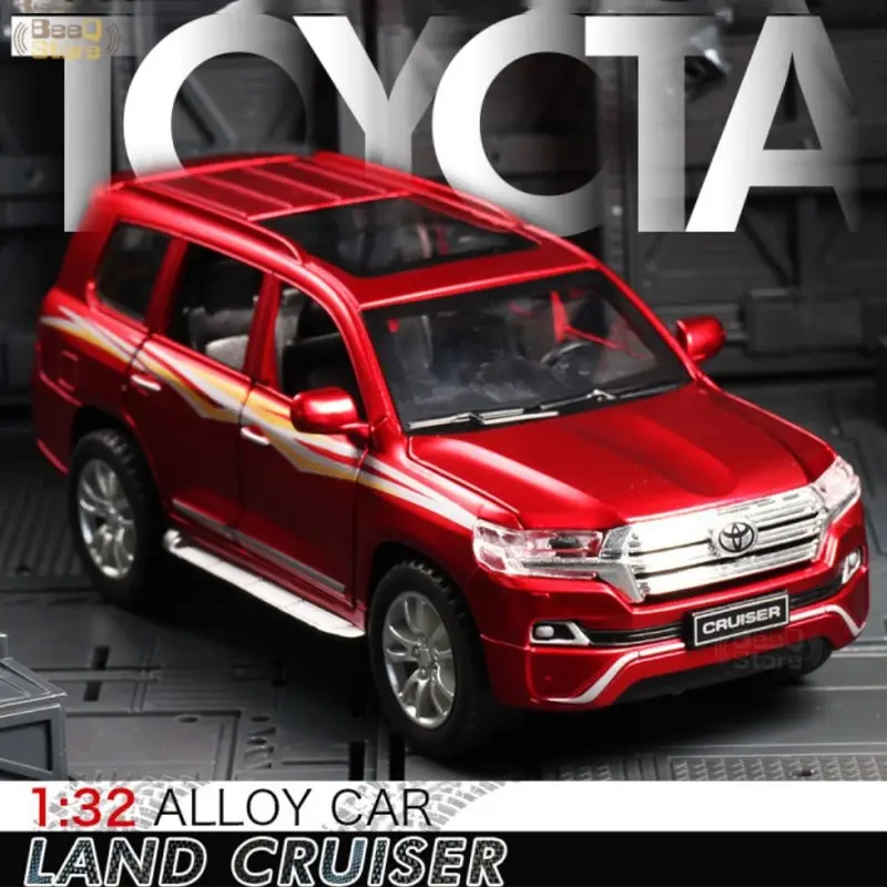 Picture of 1PC 1:32 Toyota Land Cruiser Diecast Alloy Car Premium Model Vehicle Metal Toy Model Pull back Sound Light(Multicolor)